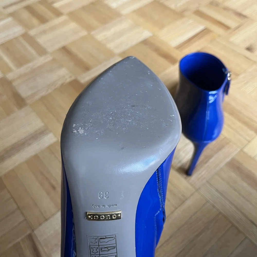 Blue Patent Leather Ankle Boots - Picture 5 of 8